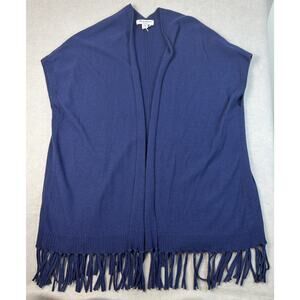 Tommy Bahama S/M Serena Wool Cashmere Cardigan Fringe Dolman Navy Luxury Lagenlo